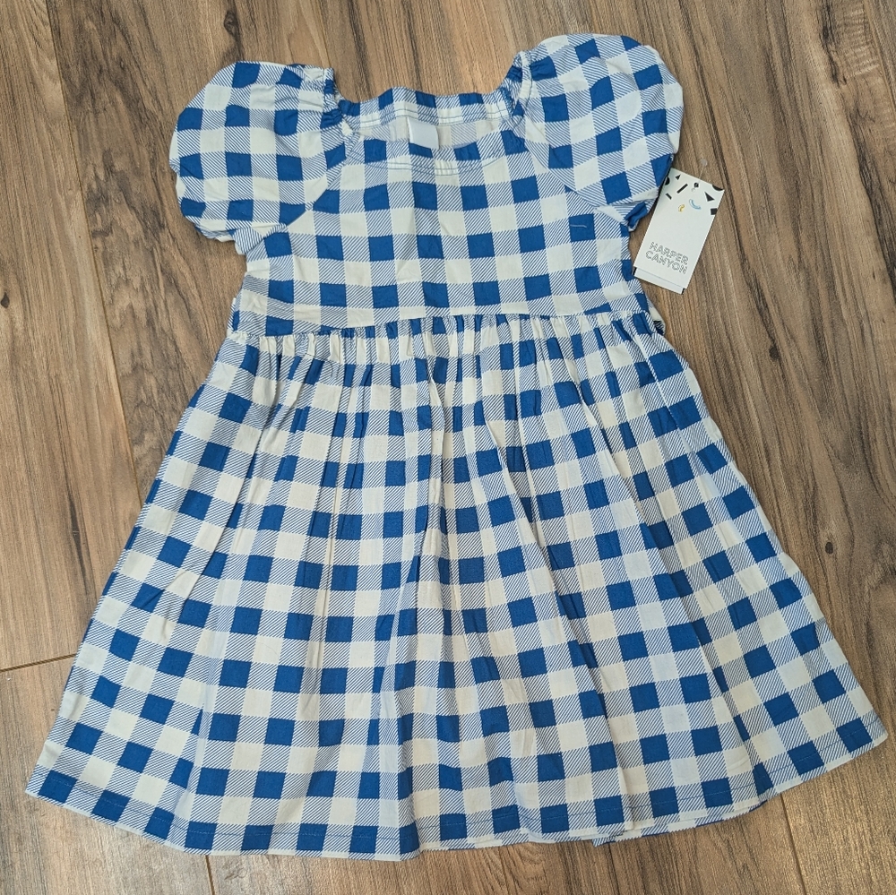 Harper Canyon Blue and White Checkered Dress, Girls 3